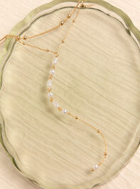 18K Gold Double Layer Y Necklace Detail 2 - AS Kids