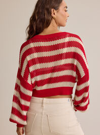Weston Stripe Open Weave Sweater Detail 6 - AS Kids