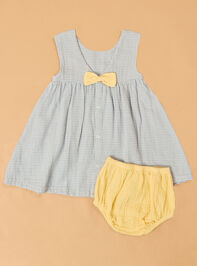 Genevieve Gingham Bow Back Dress Detail 3 - ALTAR'D STATE KIDS