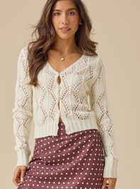 Ava Pearl Button Pointelle Cardigan Detail 2 - ALTAR'D STATE KIDS