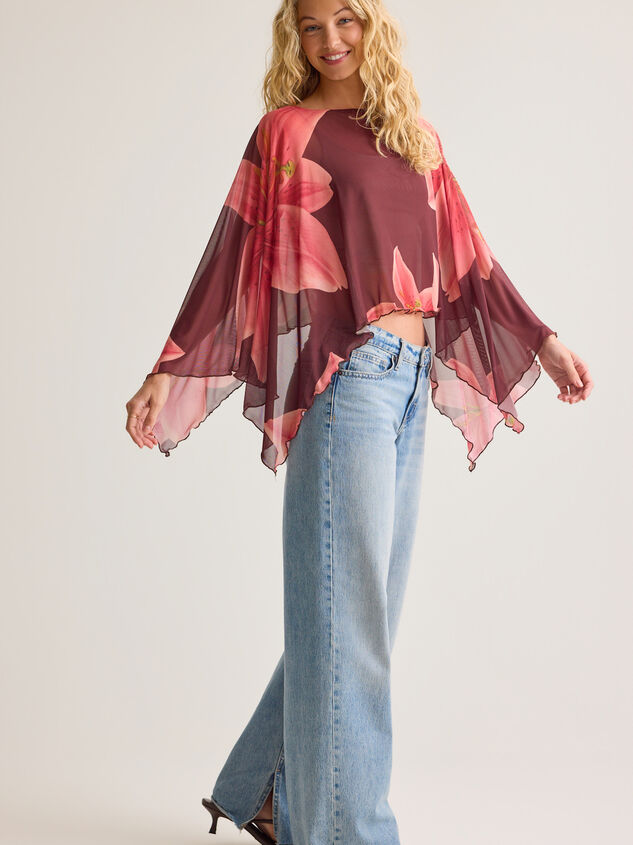 Brielle Floral Poncho Detail 3 - AS Kids