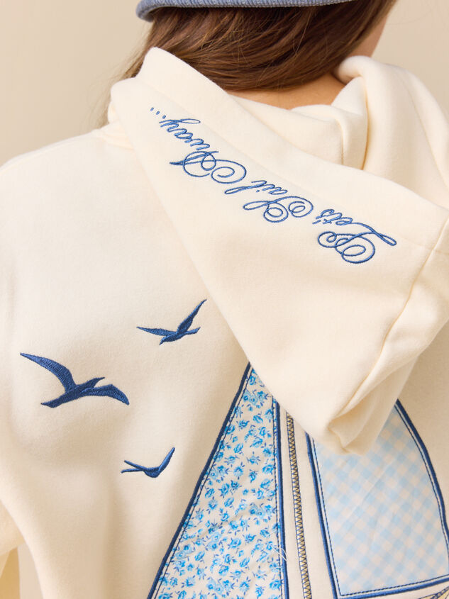 Maine Sailboat Hoodie Detail 7 - ALTAR'D STATE KIDS