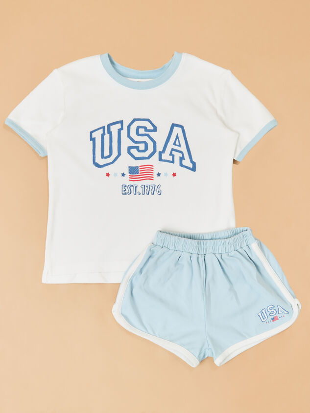 USA Top and Short Set - AS Kids
