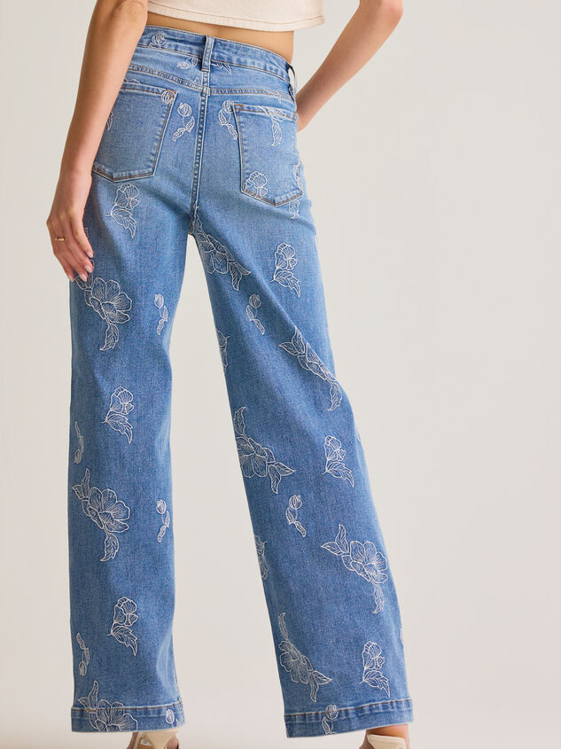 Iris High Rise Embroidered Jeans Detail 6 - AS Kids