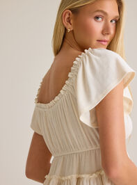 Jilliann Tiered Babydoll Top Detail 6 - AS Kids