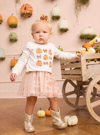 Lucille Pumpkin and Bow Skirt Toddler Set - AS Kids