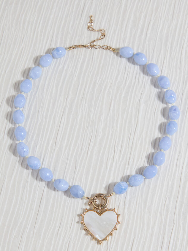 Lily Beaded Heart Necklace Detail 2 - ALTAR'D STATE KIDS