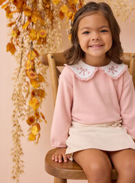 Colette Cross-Stitch Bow Sweater Detail 3 - AS Kids