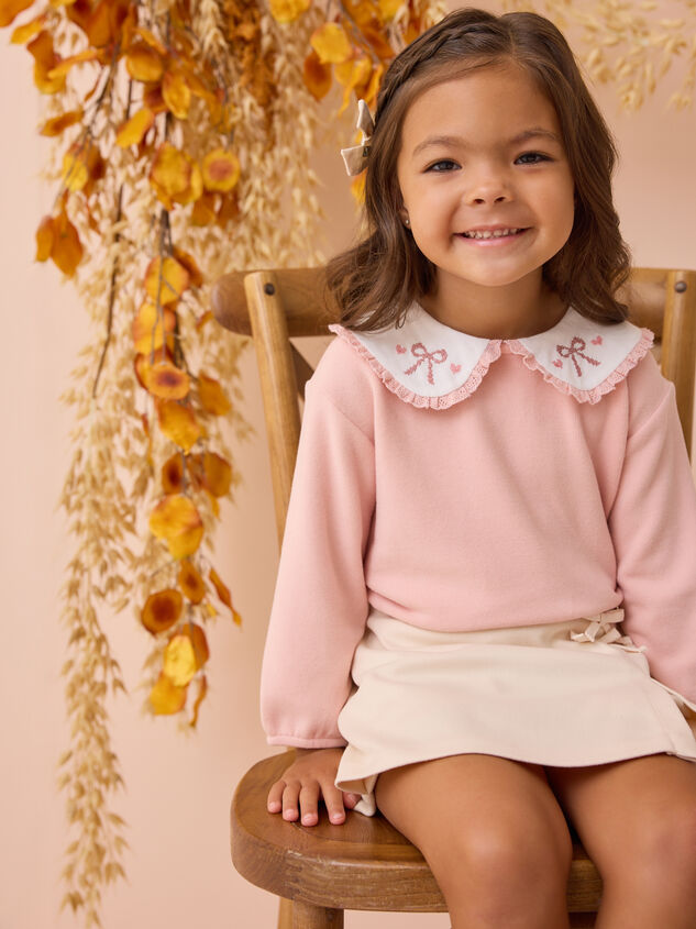 Colette Cross-Stitch Bow Sweater Detail 3 - AS Kids