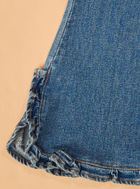 Jilly Dark Wash Ruffle Flare Jeans Detail 3 - AS Kids