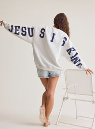 Jesus Is King Pullover Detail 2 - AS Kids