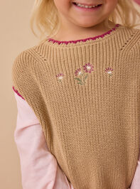 Florence Floral Embroidered Sweater Detail 2 - AS Kids