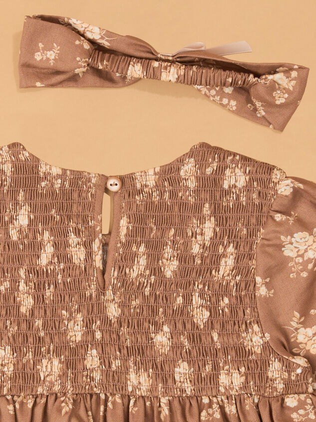 Elise Floral Puff Sleeve Dress Detail 3 - AS Kids