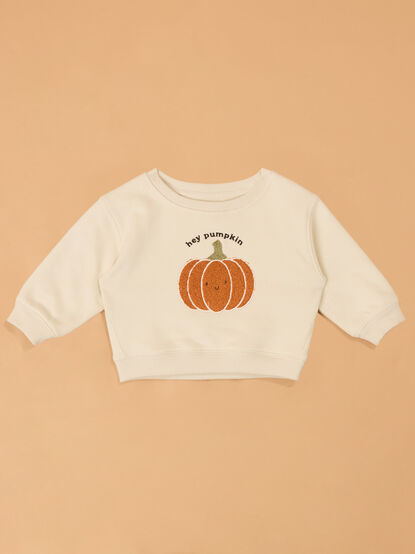 Hey Pumpkin Fuzzy Sweatshirt - AS Kids