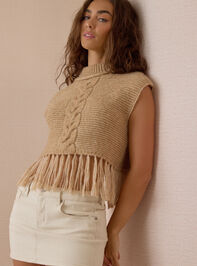 Georgina Fringe Sweater Vest Detail 3 - AS Kids