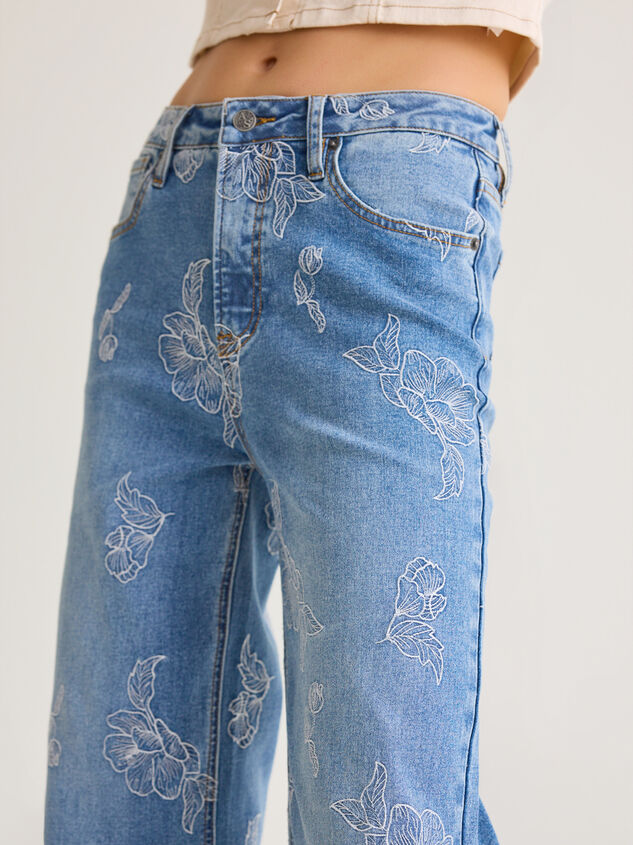 Iris High Rise Embroidered Jeans Detail 3 - AS Kids
