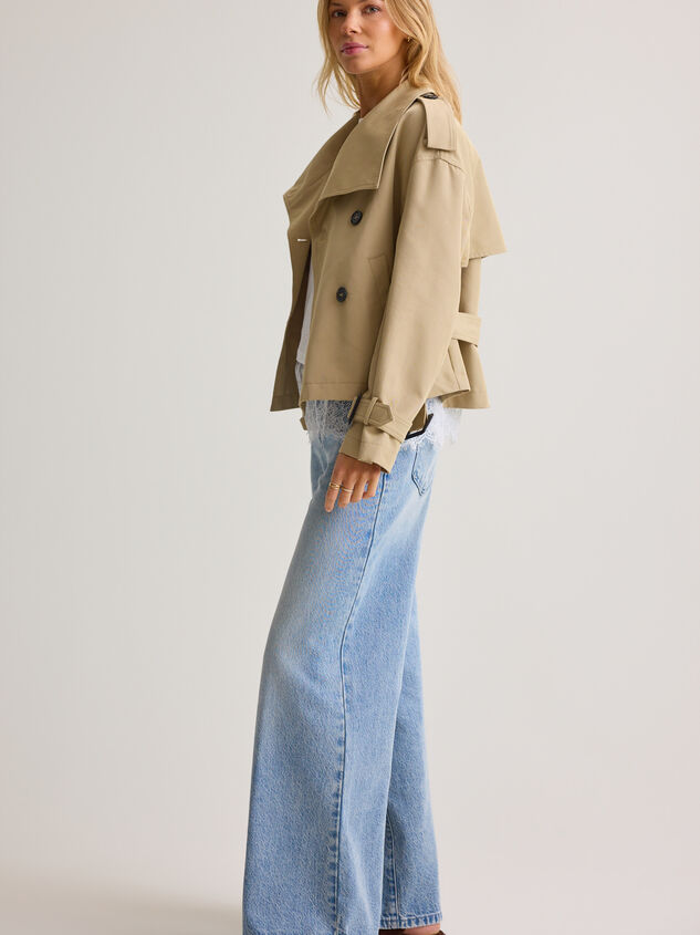 Elowen Cropped Trench Jacket Detail 5 - AS Kids