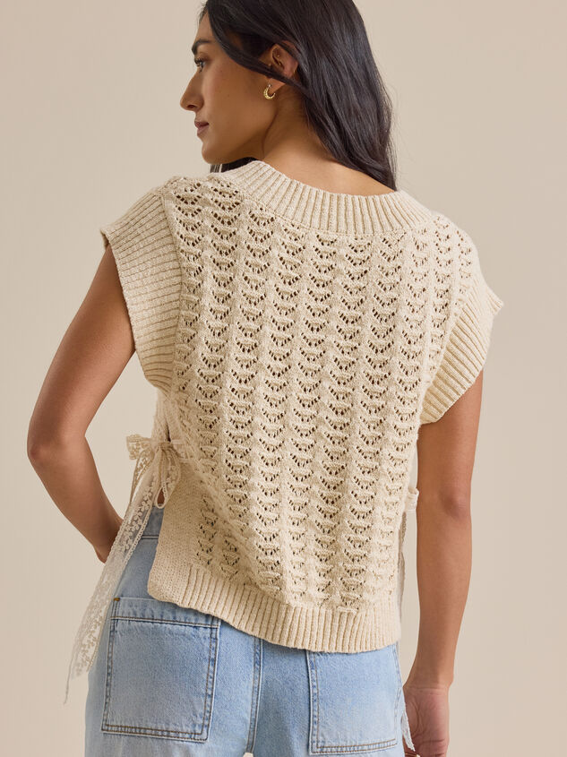 Blair Pointelle Side Tie Vest Detail 4 - ALTAR'D STATE KIDS