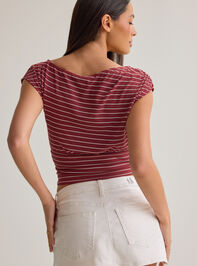 Ainsley Asymmetrical Striped Top Detail 4 - AS Kids