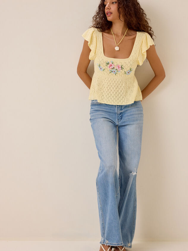 Kaiya Floral Pointelle Babydoll Top - AS Kids