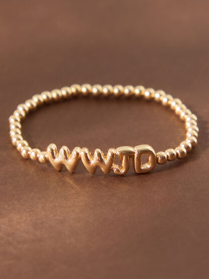 WWJD Gold Bead Bracelet - ALTAR'D STATE KIDS