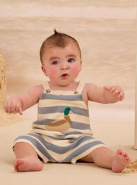 Duck Embroidered Stripe Shortall - AS Kids