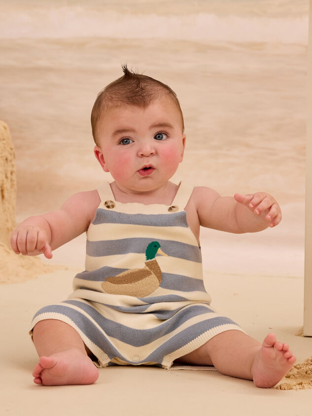 Duck Embroidered Stripe Shortall - AS Kids