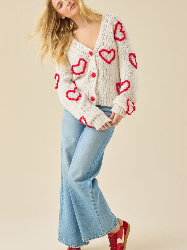 Miller 3D Heart Cardigan Detail 3 - ALTAR'D STATE KIDS