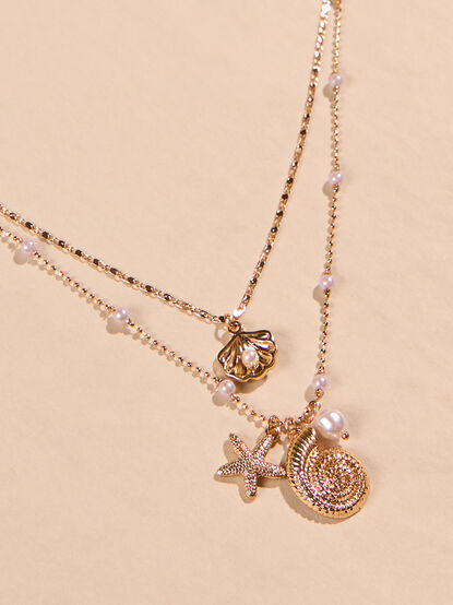 Layered Pearl Shell Necklace - AS Kids