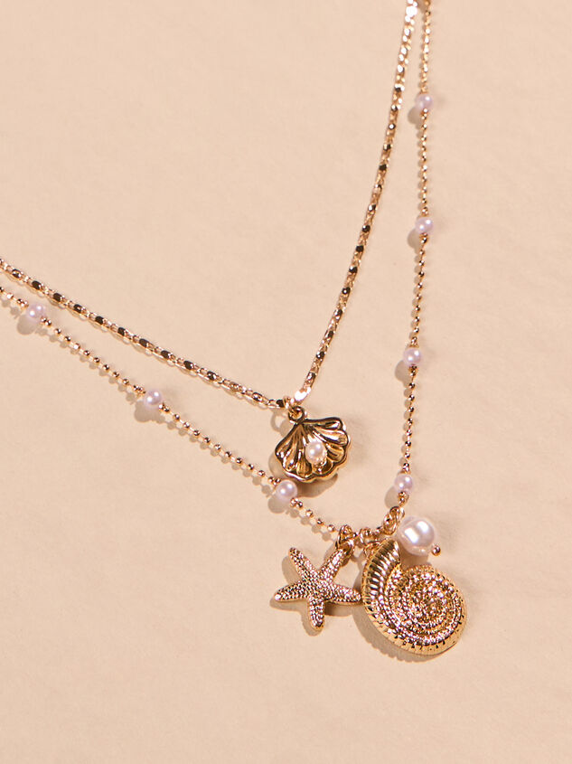 Layered Pearl Shell Necklace Detail 2 - AS Kids