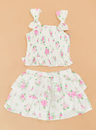 Lani Floral Top and Skort Set Detail 3 - ALTAR'D STATE KIDS