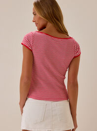 Brexley Outseam Stripe Tee Detail 5 - AS Kids