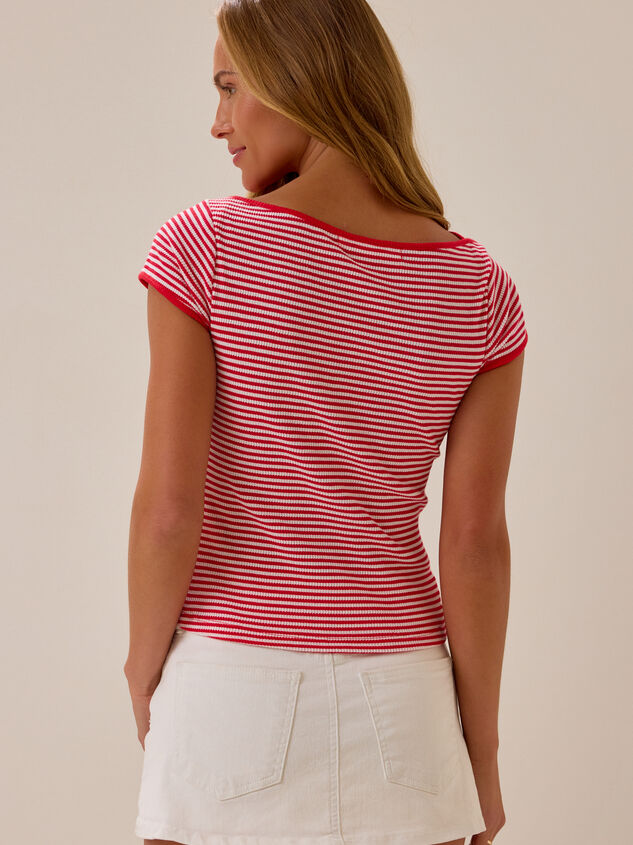 Brexley Outseam Stripe Tee Detail 5 - AS Kids