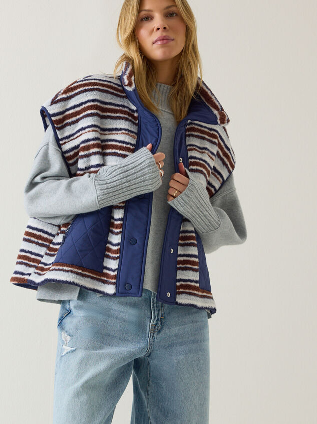 Marlow Stripe Sherpa Vest - AS Kids