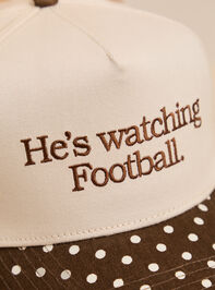 He's Watching Football Trucker Hat Detail 2 - AS Kids