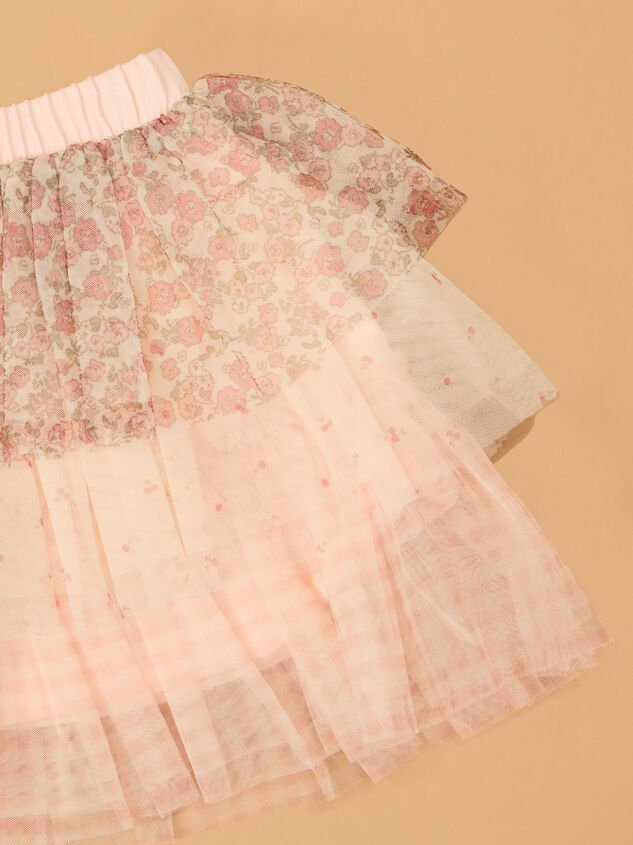 Sara Gingham and Garden Tutu Skort Detail 2 - AS Kids