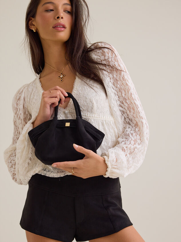 Cindy Low-Rise Suede Shorts Detail 5 - AS Kids