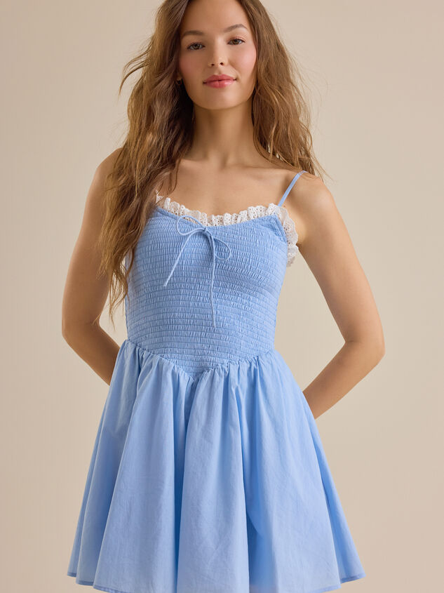 Daniella Lace Trim Mini Dress Detail 3 - ALTAR'D STATE KIDS