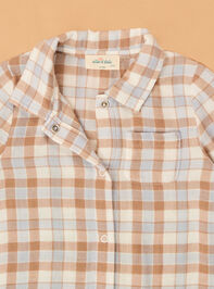 Western Plaid Polo Romper Detail 4 - AS Kids