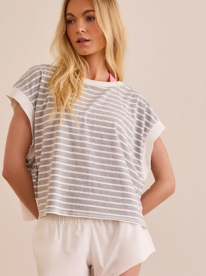 In Motion Stripe Circle Back Tee - AS Kids