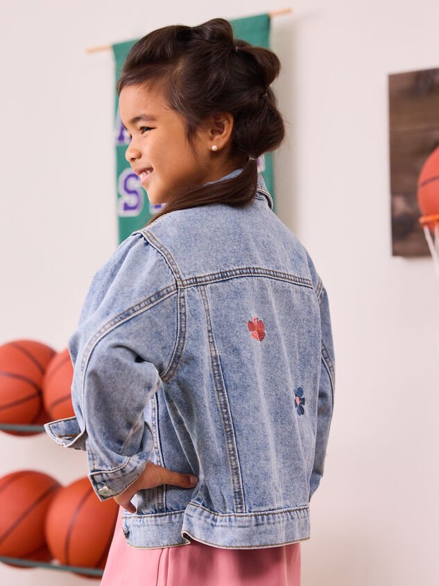 Autumn Floral Jean Jacket Detail 6 - AS Kids