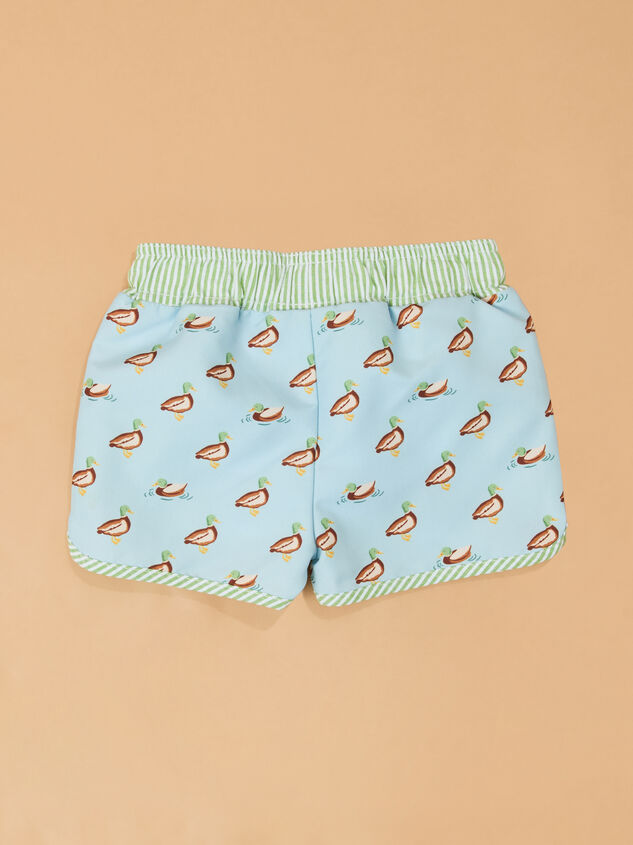 Dexter Duck Swim Trunks by Mudpie Detail 3 - AS Kids