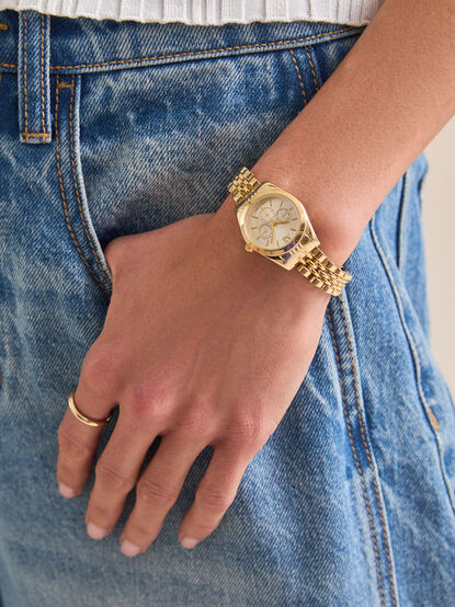 Stainless Steel Link Round Face Watch - ALTAR'D STATE KIDS