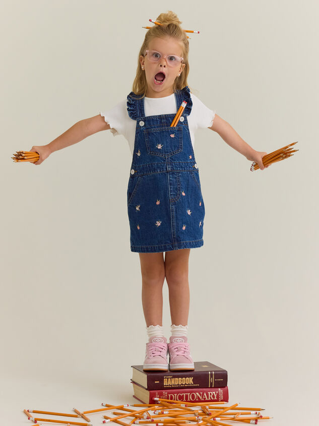 Phoebe Embroidered Overall Toddler Dress - AS Kids