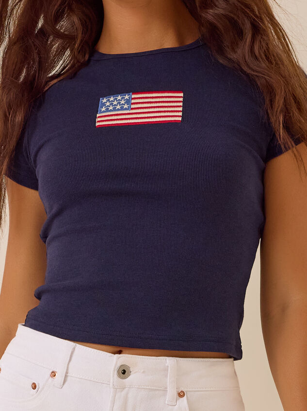 USA Embroidered Baby Tee Detail 2 - AS Kids