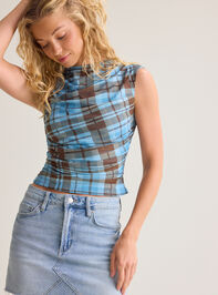 Titi Plaid Mockneck Top Detail 2 - AS Kids