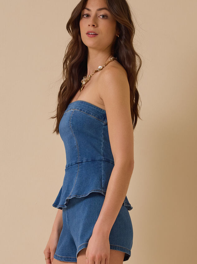 Dakota Strapless Denim Romper Detail 5 - ALTAR'D STATE KIDS