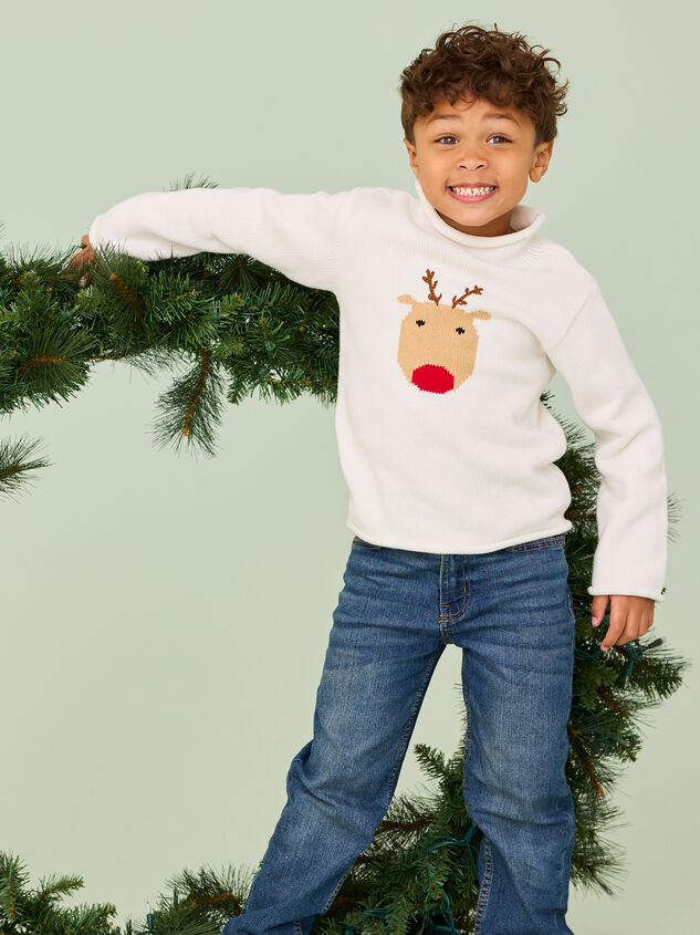 Reindeer Rollneck Sweater by Mudpie - ALTAR'D STATE KIDS