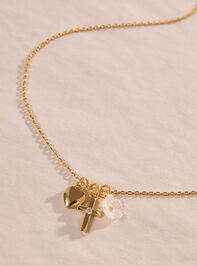 Dainty Floral Cross Charm Necklace - ALTAR'D STATE KIDS