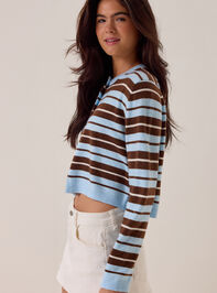 Londyn Multi Stripe Button Up Cardigan Detail 2 - AS Kids